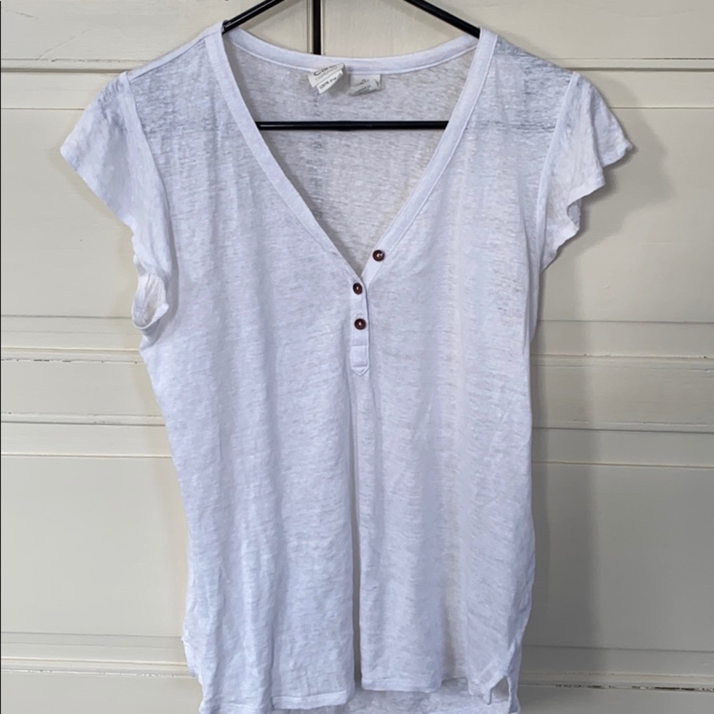 C&C California Sheer linen T-shirt